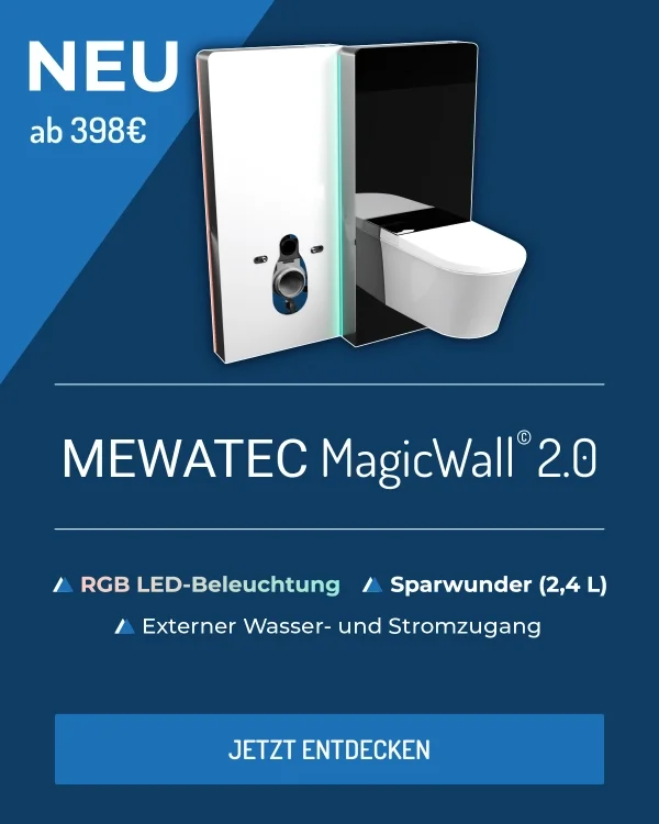 MEWATEC MagicWall 2.0 - Der Spülkasten mit LED-Beleuchtung und variablen Anschlußmöglichkeiten