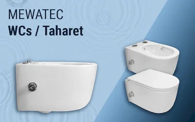 WCs und Taharet mit fortschrittlicher Vortextspülung und Taharats von MEWATEC