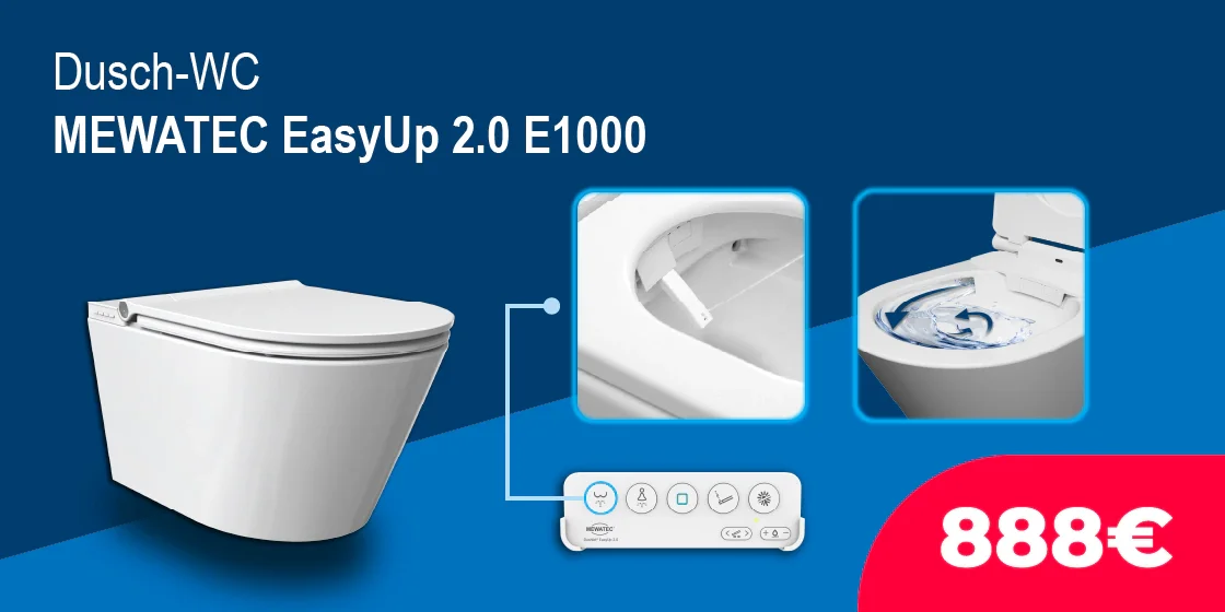 Dusch-WC-Komplettanlage - MEWATEC EasyUp 2.0 E1000 - jetzt vorbestellen