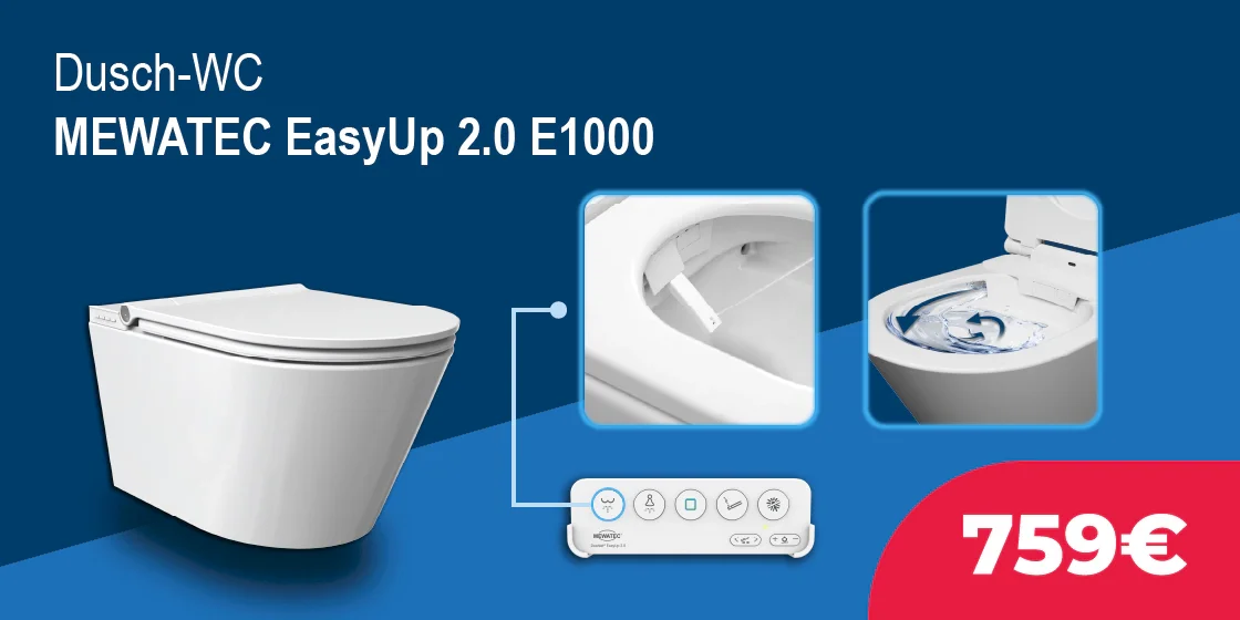 Dusch-WC-Komplettanlage - MEWATEC EasyUp 2.0 E1000 - jetzt vorbestellen