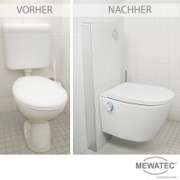 MEWATEC Kombi-Set EasyUp Premium mit Sanitärmodul MagicWall© Touch weiß