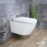 MEWATEC Memphis Premium Dusch WC Komplettanlage wandhängend - Kombipaket mit Kalkschutzfiltern (8 Stück)