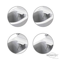 MEWATEC Memphis Premium Dusch WC Komplettanlage wandhängend - Kombipaket mit Kalkschutzfiltern (8 Stück)