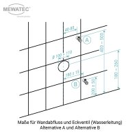 MEWATEC Kombi-Set Dusch WC Komplettanlage Memphis Basic und Sanitärmodul MagicWall© schwarz - bodenstehend