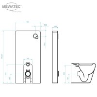 MEWATEC Kombi-Set Dusch WC Komplettanlage Memphis Premium und Sanitärmodul MagicWall© schwarz - bodenstehend