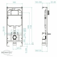 MEWATEC Kombi-Set WC Twin No.1 mit Vorwandelement SlimFix