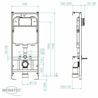 MEWATEC Kombi-Set EasyUp Premium mit Vorwandelement SlimFix