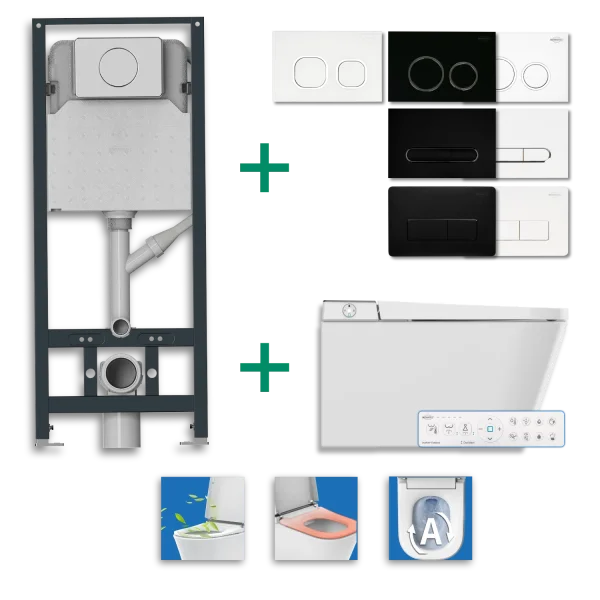 MEWATEC Dusch-WC Komplettset Florence edge Pro Plus F2200e