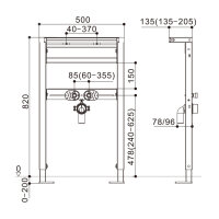 MEWATEC SlimFix Waschbecken-Vorwandelement