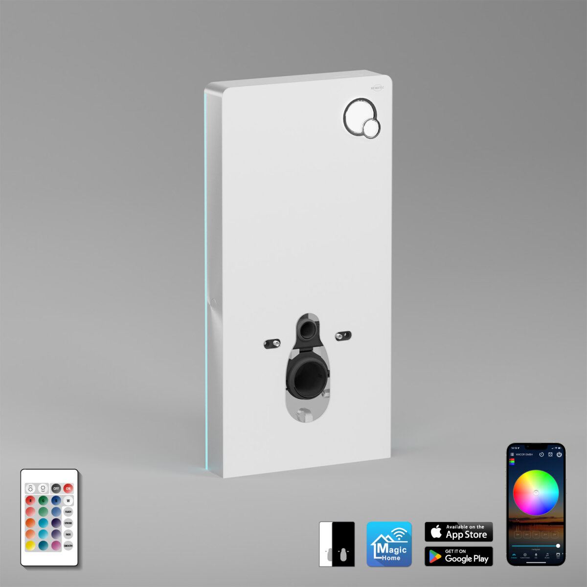 MEWATEC Sanitärmodul MagicWall© 2.0 LED...