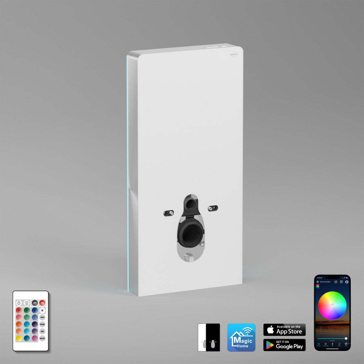 MEWATEC Sanitärmodul MagicWall© 2.0 LED touch...