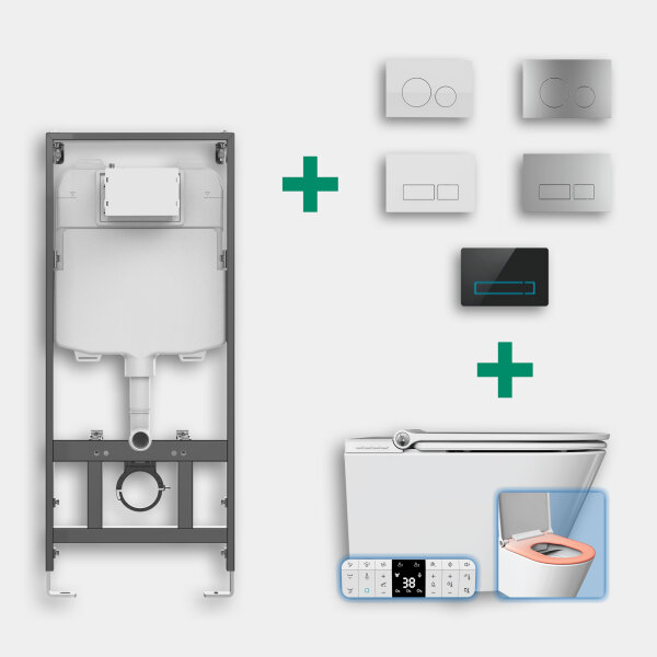 MEWATEC EasyUp 2.0 Premium Dusch-WC mit SlimFix UP-Vorwandelement