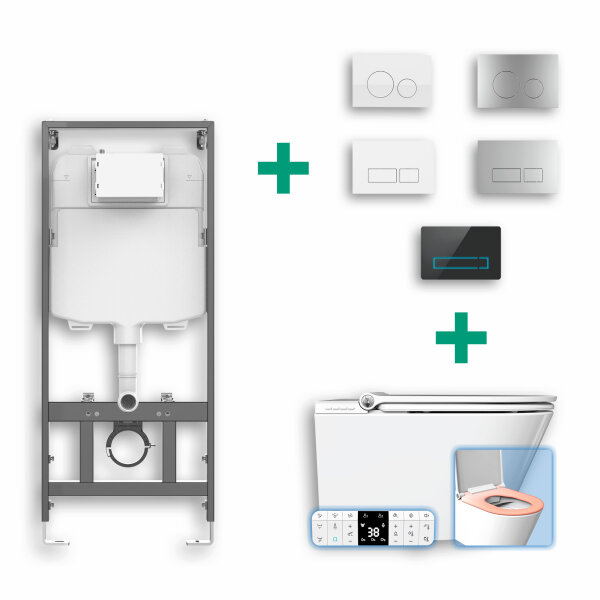 MEWATEC EasyUp 2.0 Premium Dusch-WC mit SlimFix UP-Vorwandelement