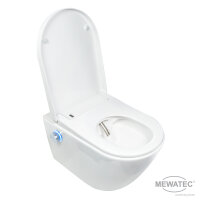 MEWATEC EasyUp Eco Dusch WC Komplettanlage wandhängend - Kombipaket mit Kalkschutzfiltern (4 Stück)