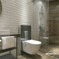 MEWATEC EasyUp Eco Dusch WC Komplettanlage wandhängend - Kombipaket mit Kalkschutzfiltern (4 Stück)