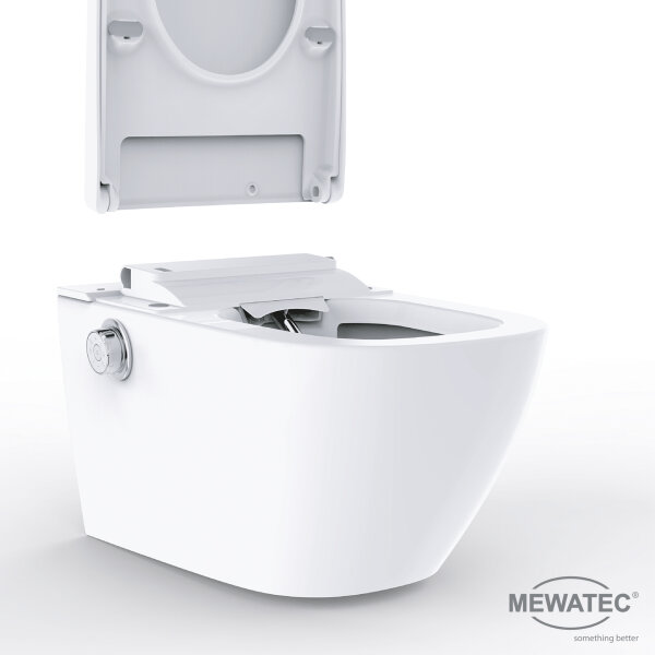 MEWATEC Dusch-WC Komplettanlage EasyUp Basic wandhängend, integriertes Bidet, Komplettmodell, Preis-Leistungs-Sieger - 6