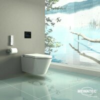 MEWATEC Memphis Eco Dusch WC Komplettanlage wandhängend, spülrandlos - Kombipaket mit Kalkschutzfiltern (4 Stück)