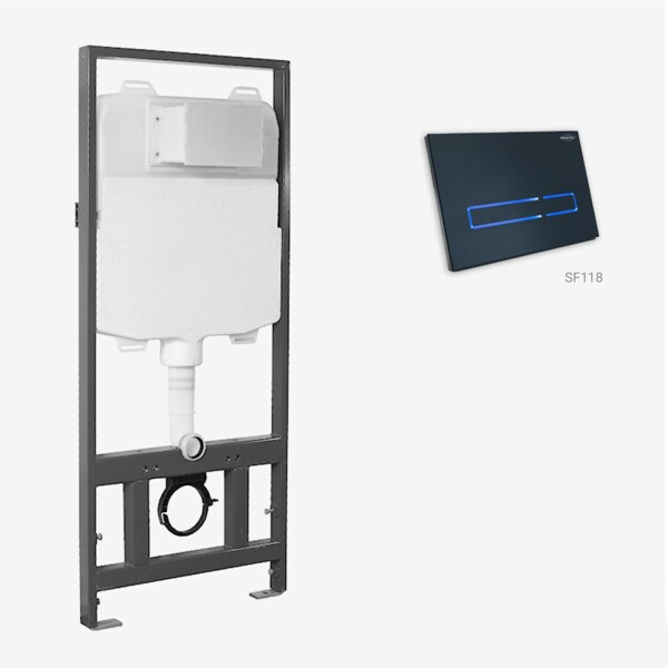 MEWATEC Vorwandelement SlimFix SF118 schwarz - LED