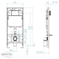 MEWATEC Vorwandelement SlimFix SF118 schwarz - LED