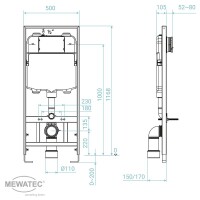 MEWATEC Vorwandelement SlimFix SF118 schwarz - LED